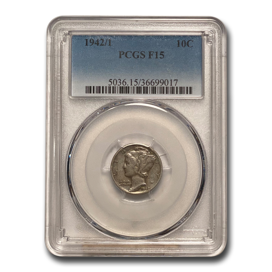 Buy 1942/1 Mercury Dime Fine-15 PCGS