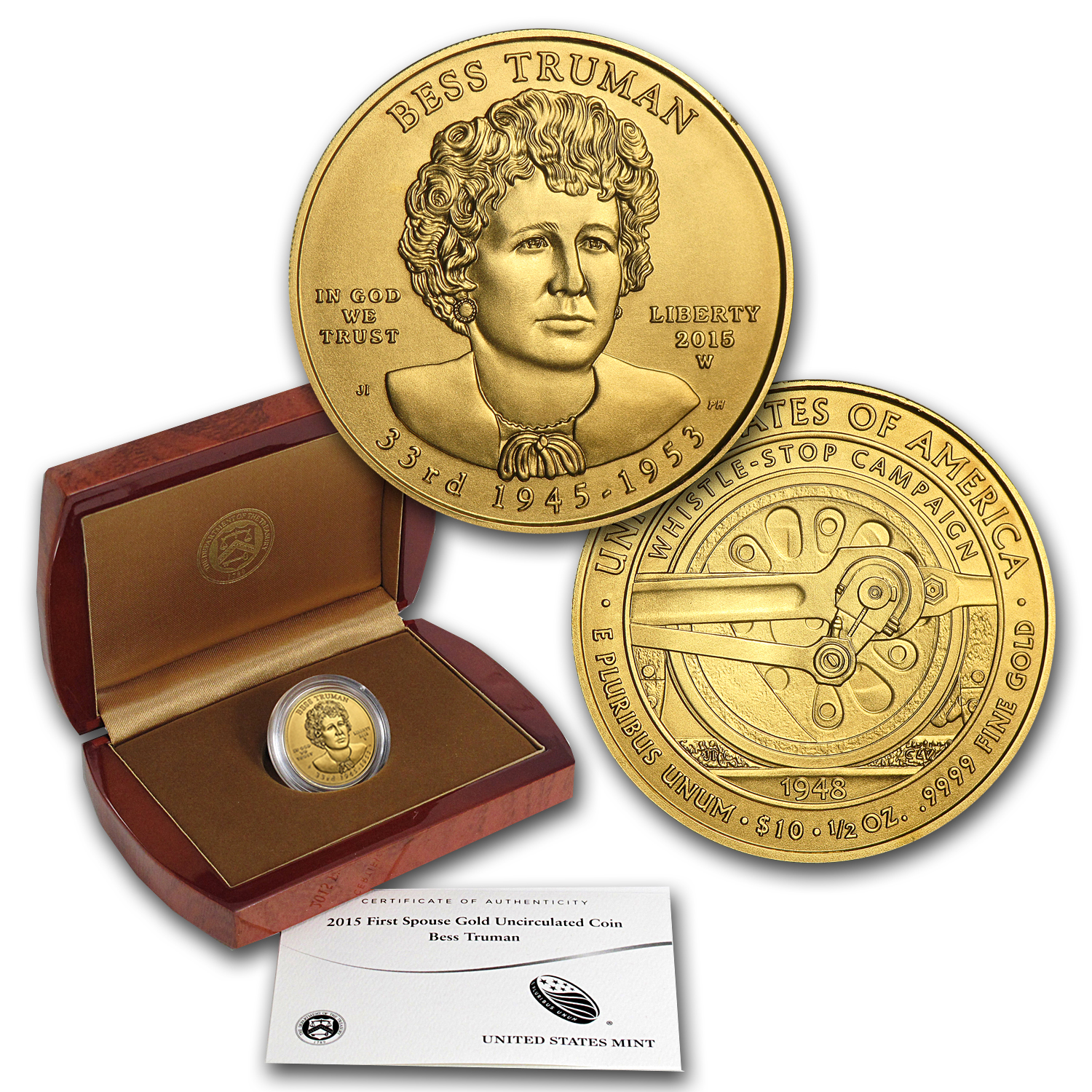 Buy 2015-W 1/2 oz Gold Bess Truman BU (w/Box & COA)