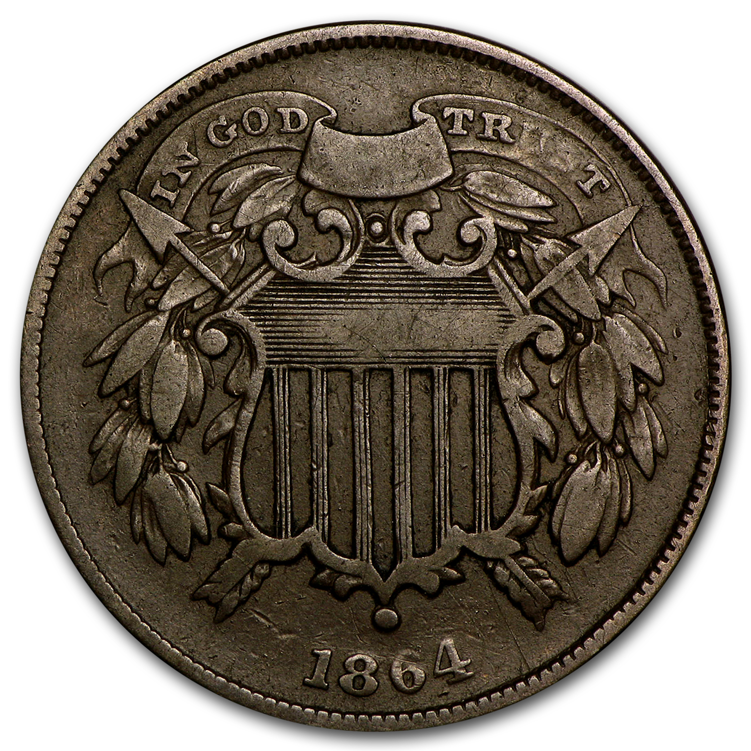 Buy 1864 Two Cent Piece Small Motto Fine - Click Image to Close