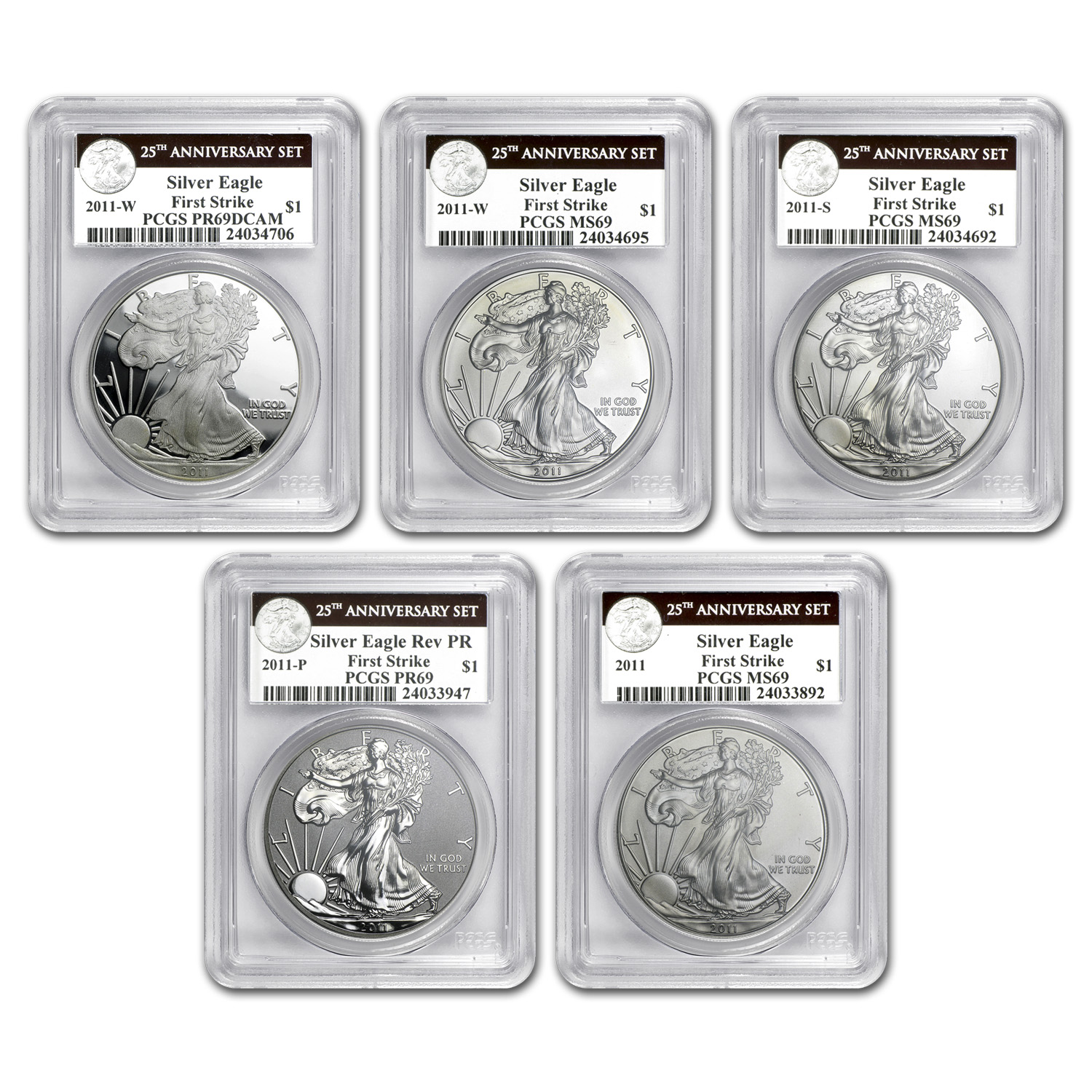 Buy 2011 5-Coin Ag Eagle Set PR-69 PCGS FS, An Label
