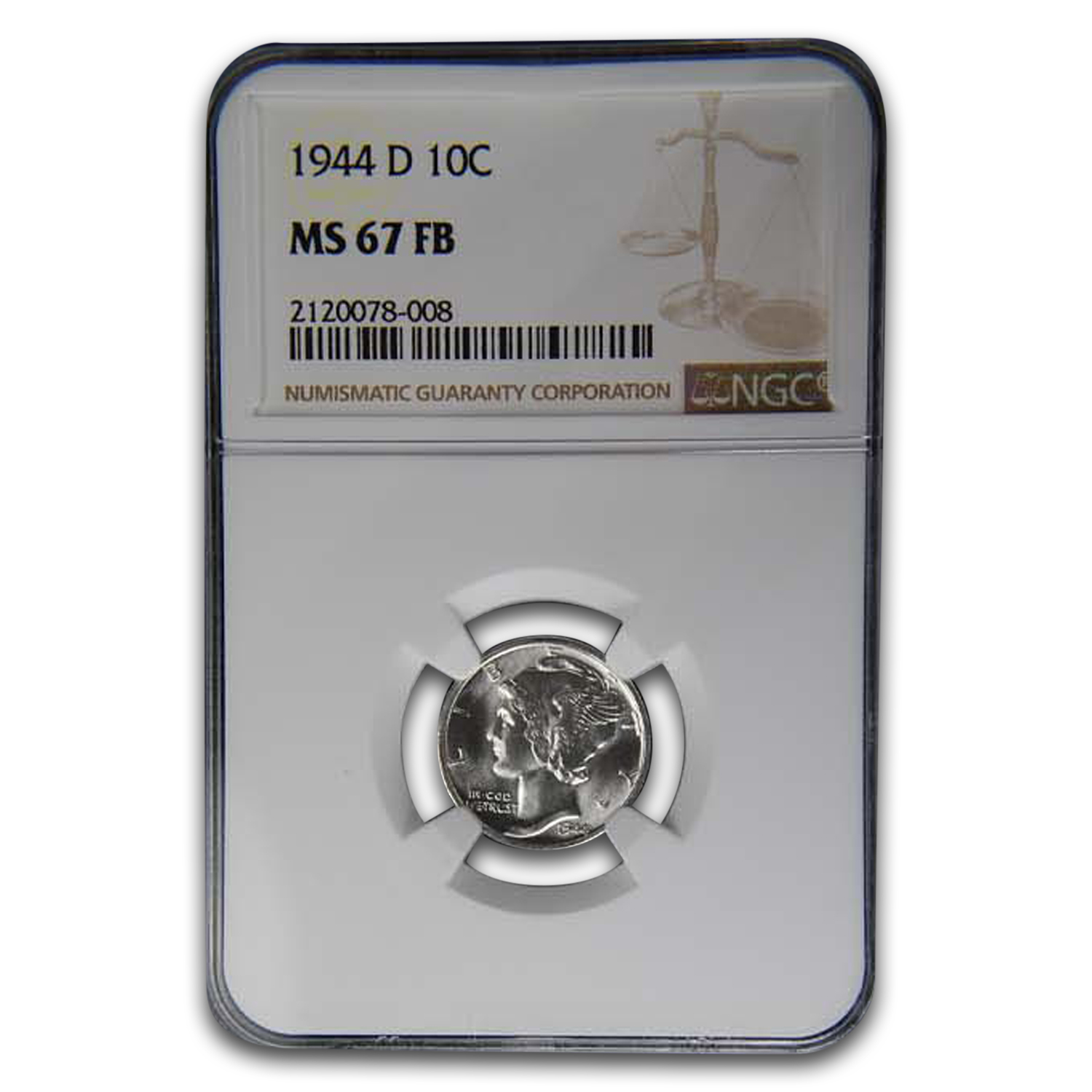 Buy 1944-D Mercury Dime MS-67 NGC (FB)