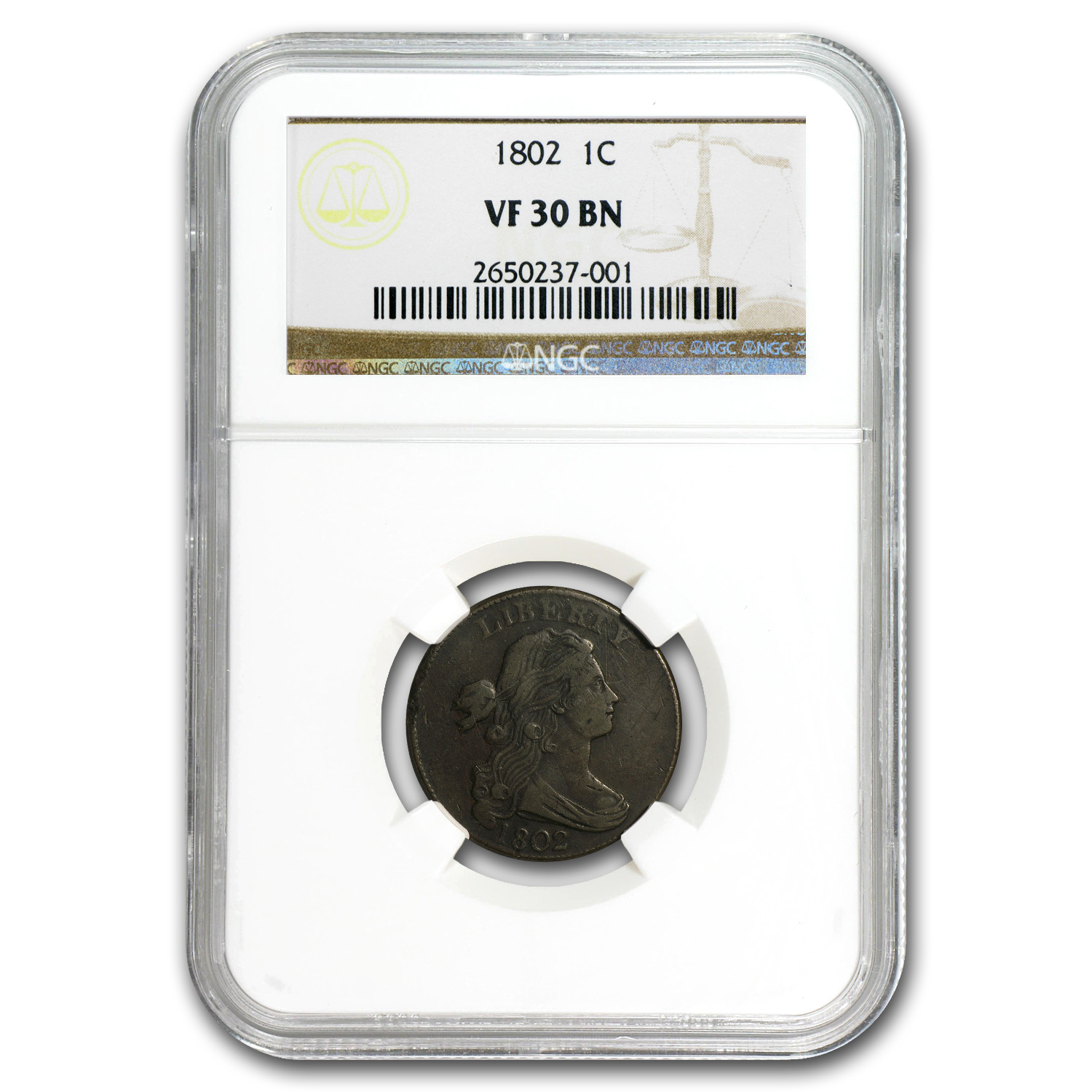 Buy 1802 Large Cent VF-30 NGC (Brown)