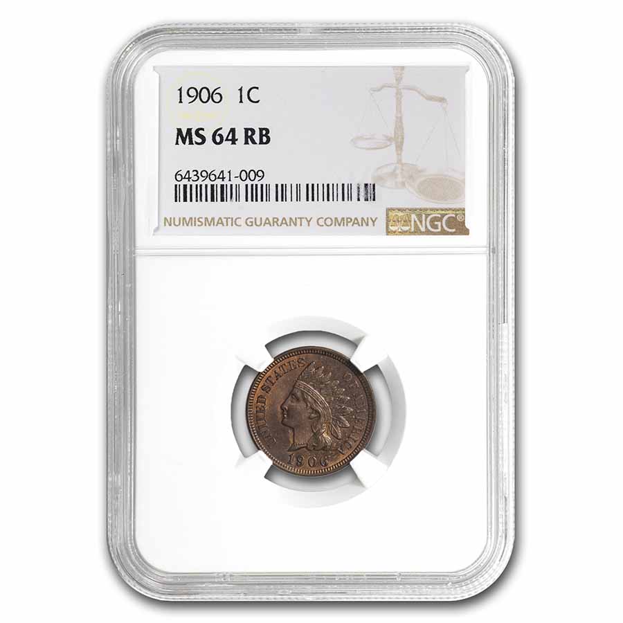 Buy 1906 Indian Head Cent MS-64 NGC (Red/Brown)
