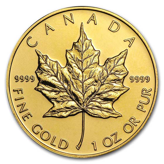 Buy Canada 1 oz Gold Maple Leaf .9999 Fine BU (Random Year)