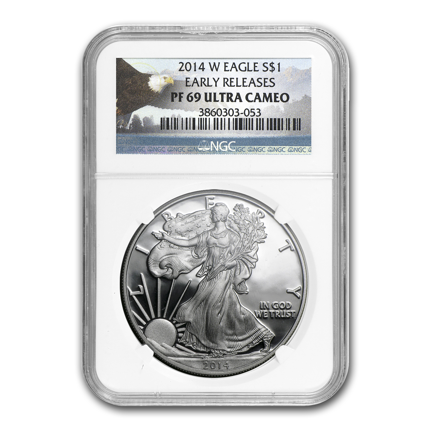 Buy 2014-W Proof Silver Eagle PF-69 NGC (ER, Bald Eagle Label)