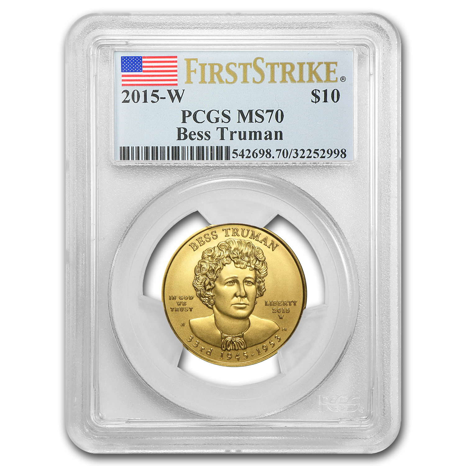Buy 2015-W 1/2 oz Gold Bess Truman MS-70 PCGS (FirstStrike?)