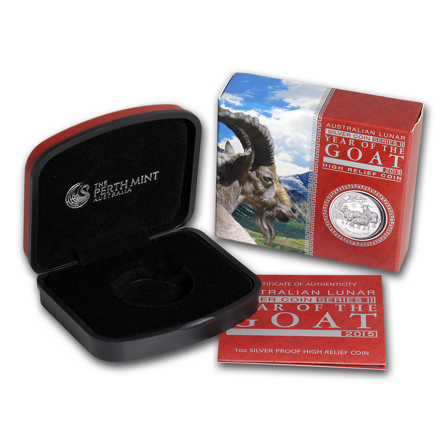 Buy OGP Box & COA - Perth Mint 2015 1 oz Silver Goat HR Proof