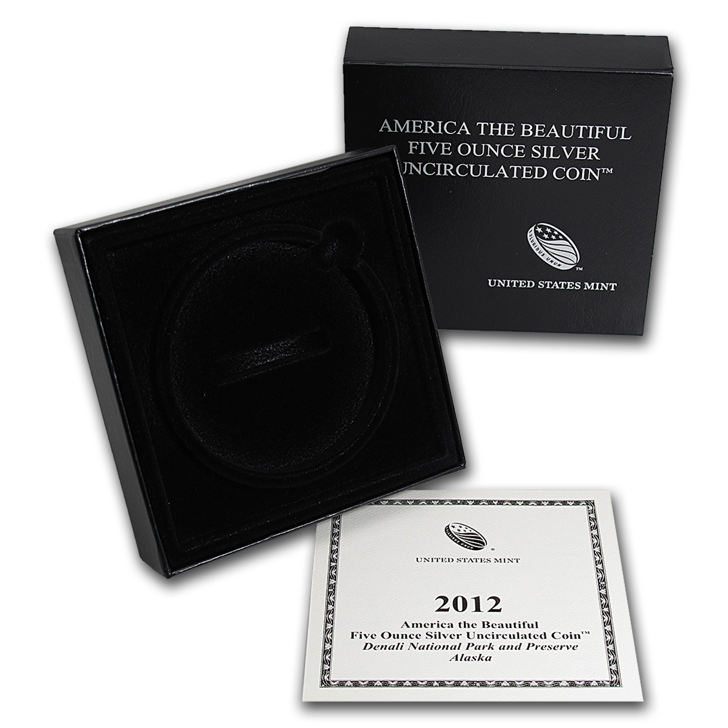 Buy OGP Box & COA - 2012 U.S. Mint 5 oz Silver ATB Coin (Denali)