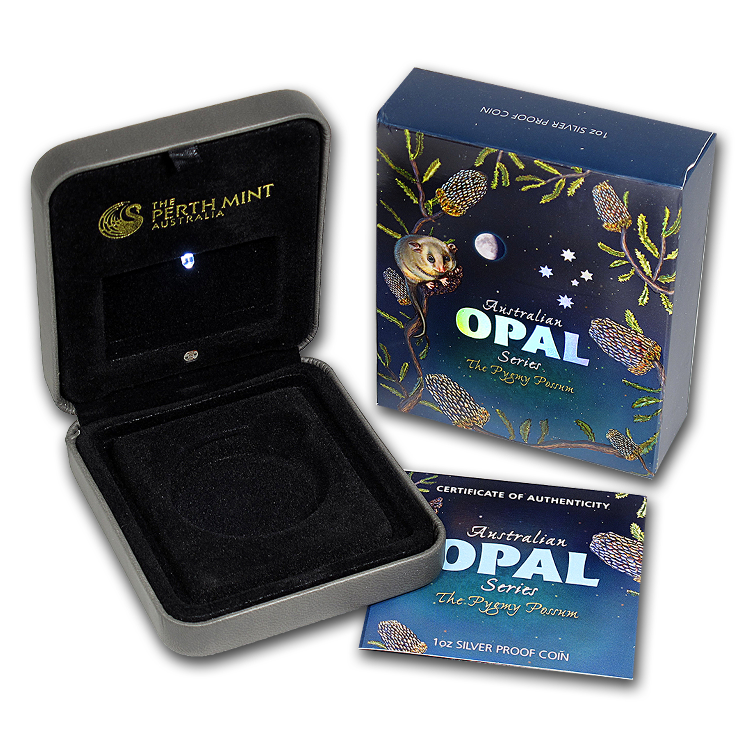 Buy OGP Box & COA - 2013 Perth Pygmy Possum 1 oz Silver Coin (Opal) - Click Image to Close