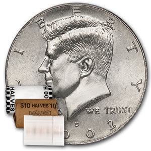 Buy 2002-D Kennedy Half Dollar 20-Coin Roll BU