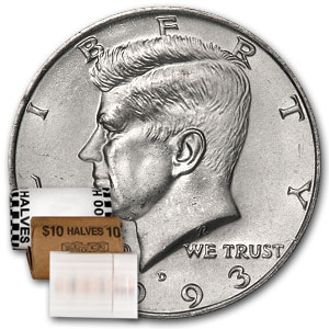 Buy 1993-D Kennedy Half Dollar 20-Coin Roll BU