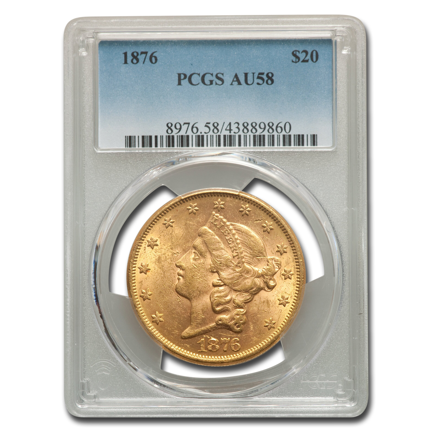 Buy 1876 $20 Liberty Gold Double Eagle AU-58 PCGS - Click Image to Close