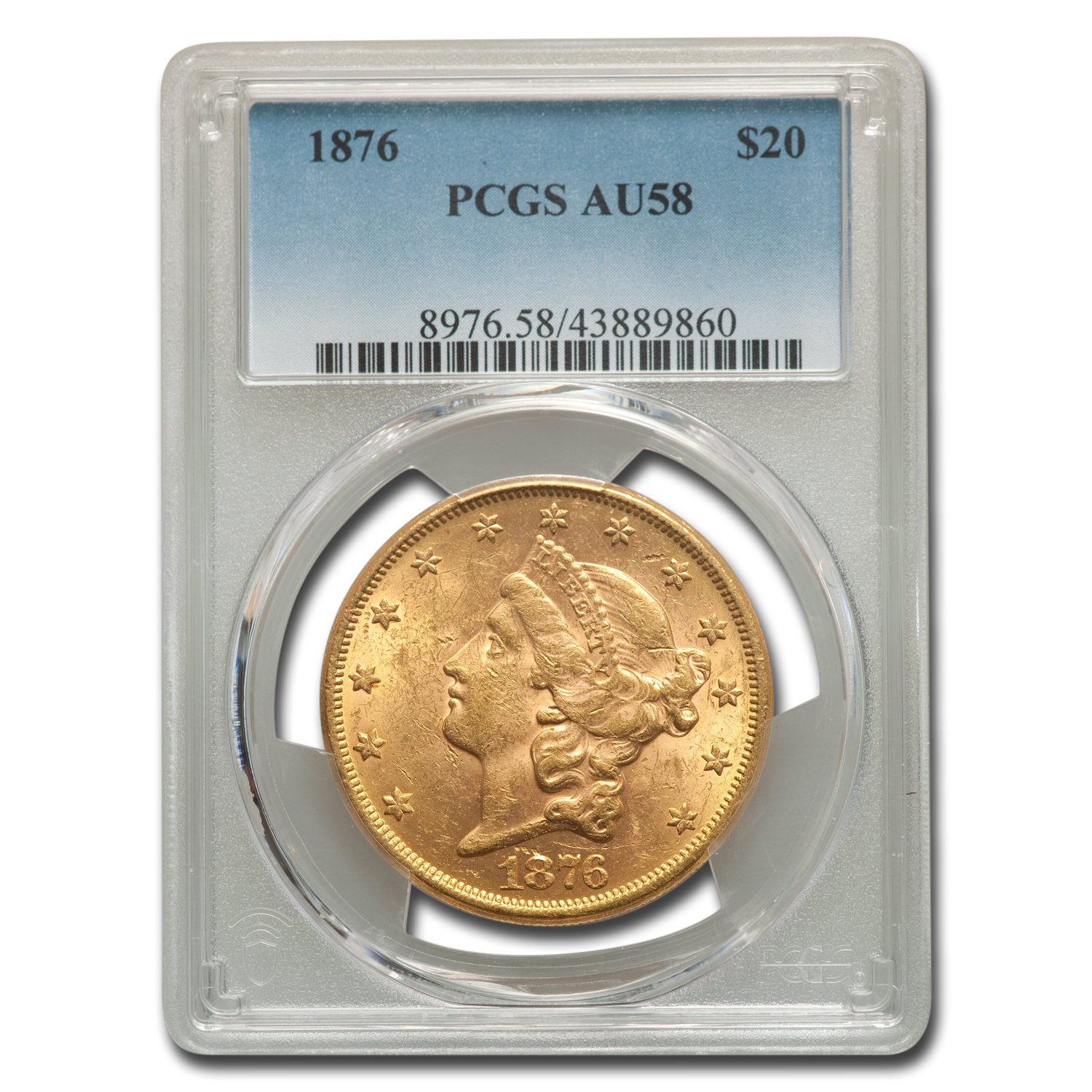 Buy 1876 $20 Liberty Gold Double Eagle AU-58 PCGS