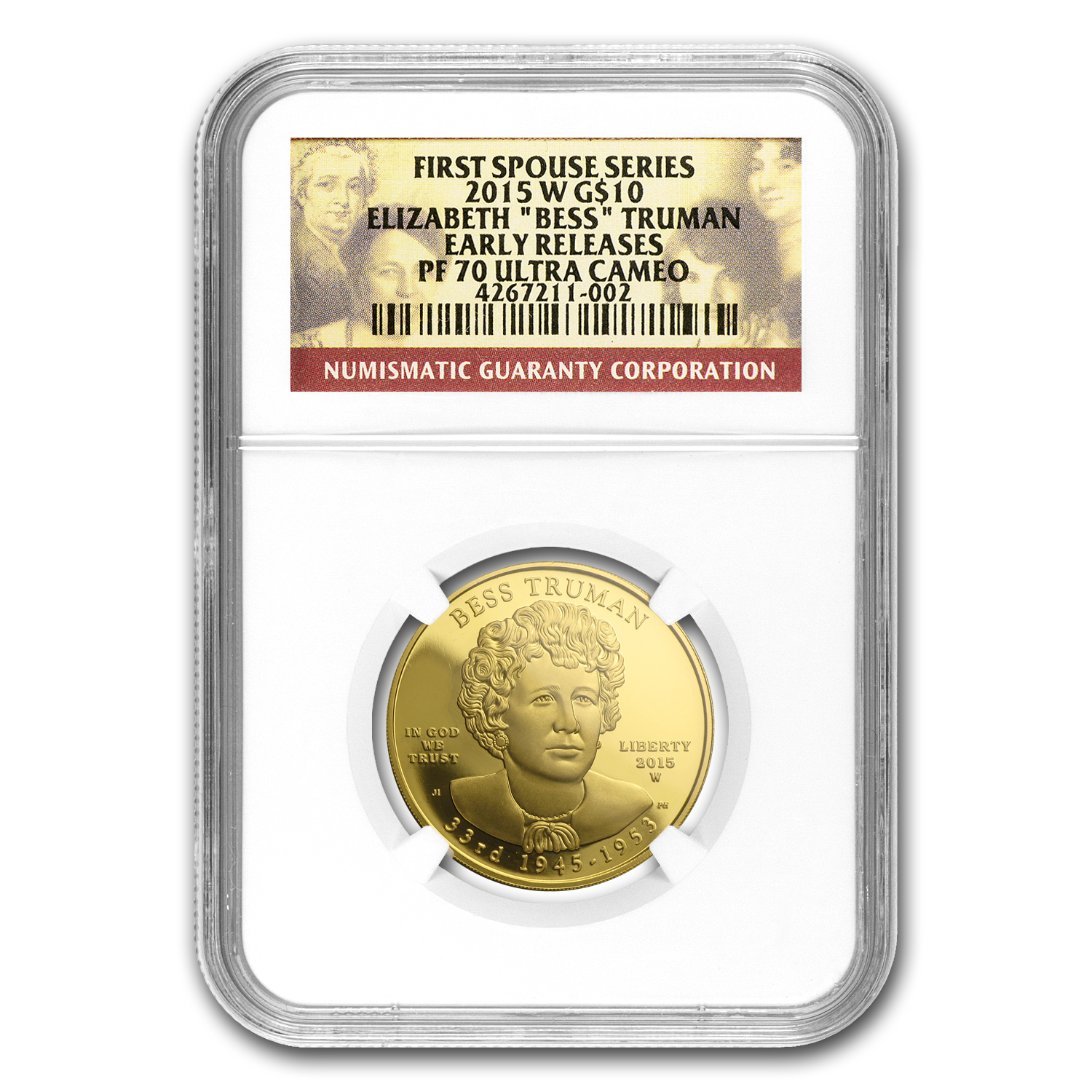Buy 2015-W 1/2 oz Gold Bess Truman PF-70 NGC (ER)