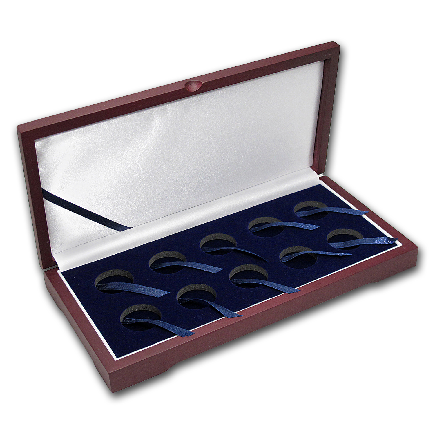 Buy 10 coin Mahogany Finish Presentation Box (Small Gold Coins) - Click Image to Close