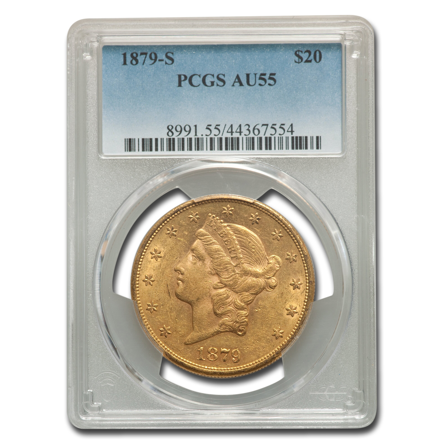 Buy 1879-S $20 Liberty Gold Double Eagle AU-55 PCGS