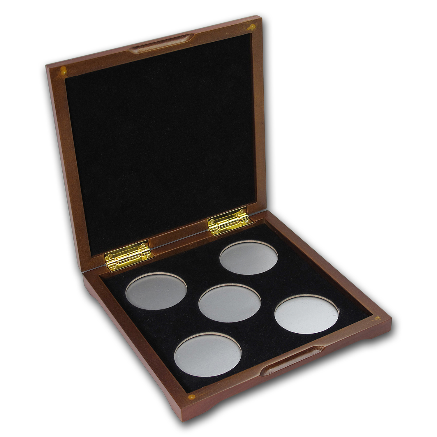 Buy 5 coin Wood Presentation Box - Fits Up to 40 mm - Click Image to Close