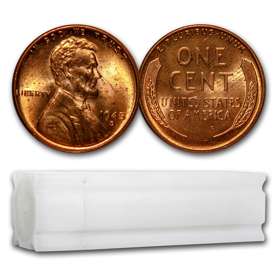 Buy 1945-D Lincoln Cent 50-Coin Roll BU