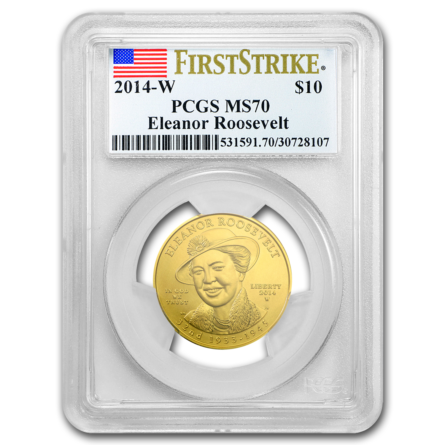 Buy 2014-W 1/2 oz Gold Eleanor Roosevelt MS-70 PCGS (FirstStrike?)