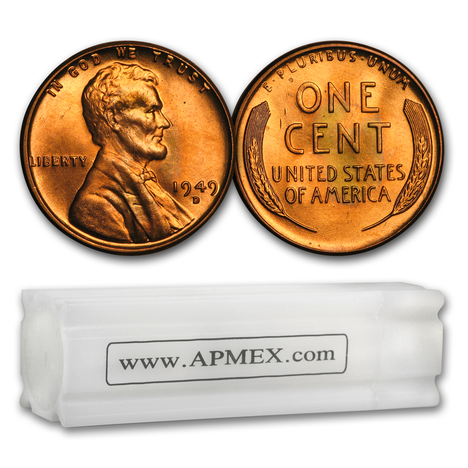 Buy 1949-D Lincoln Cent 50-Coin Roll BU
