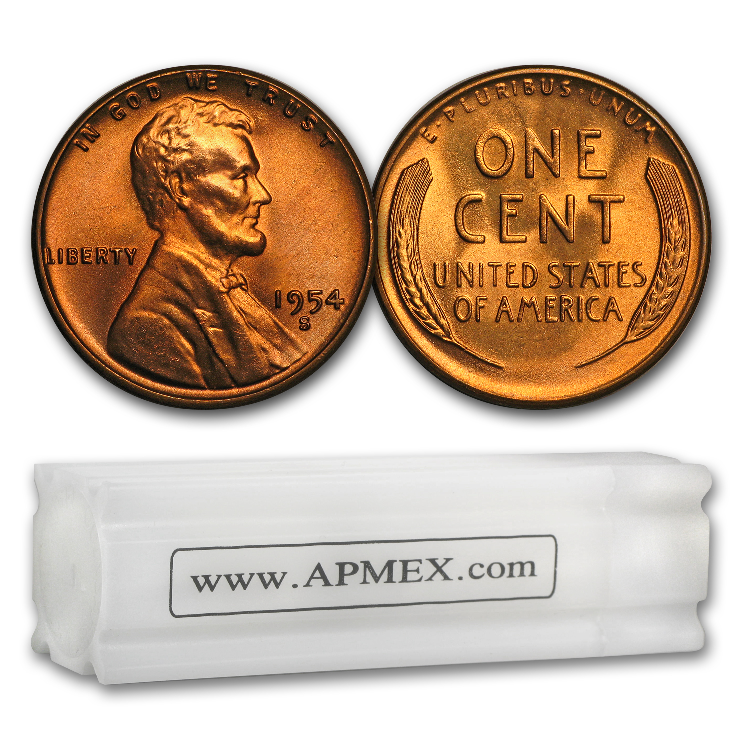 Buy 1954-S Lincoln Cent 50-Coin Roll BU