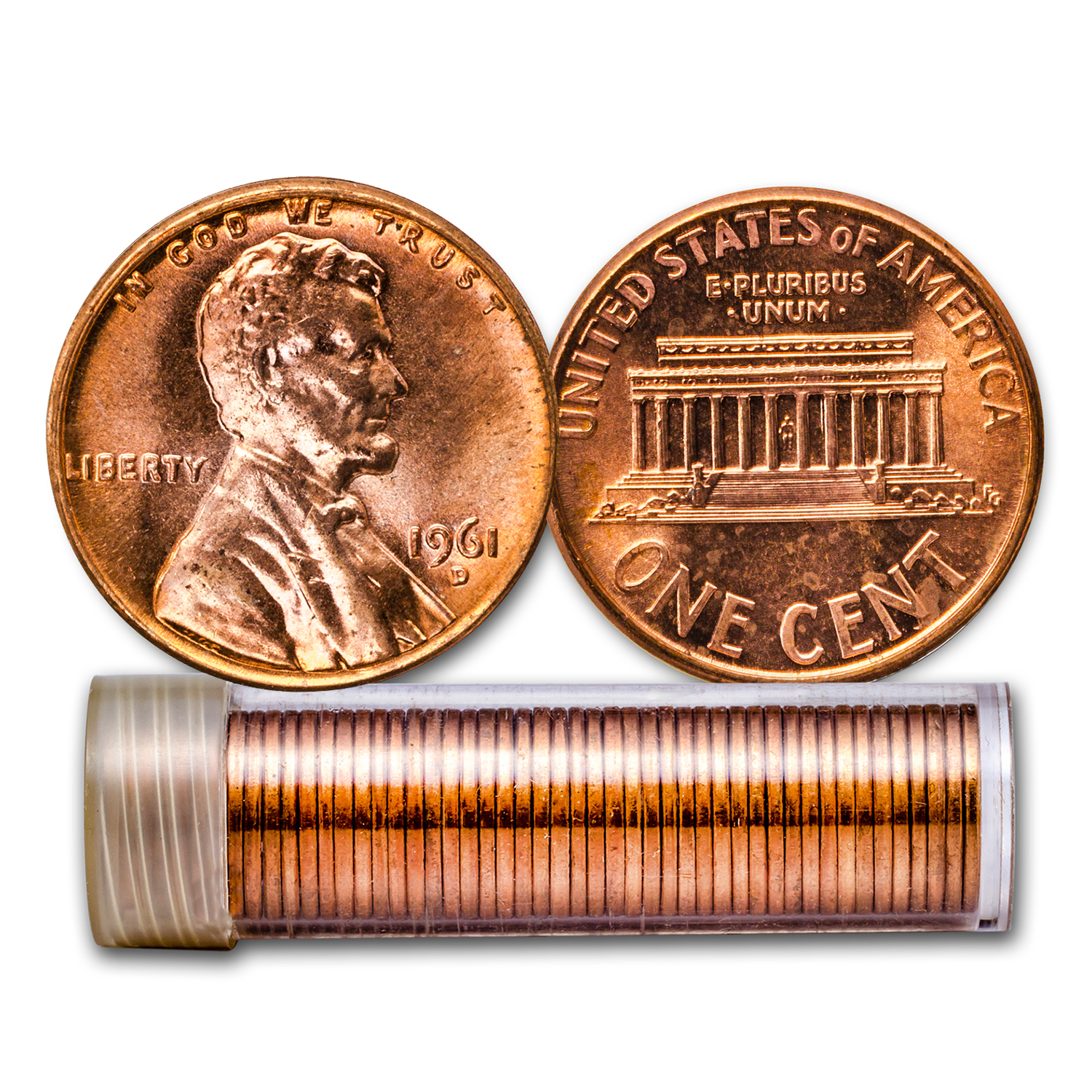 Buy 1961-D Lincoln Cent 50-Coin Roll BU