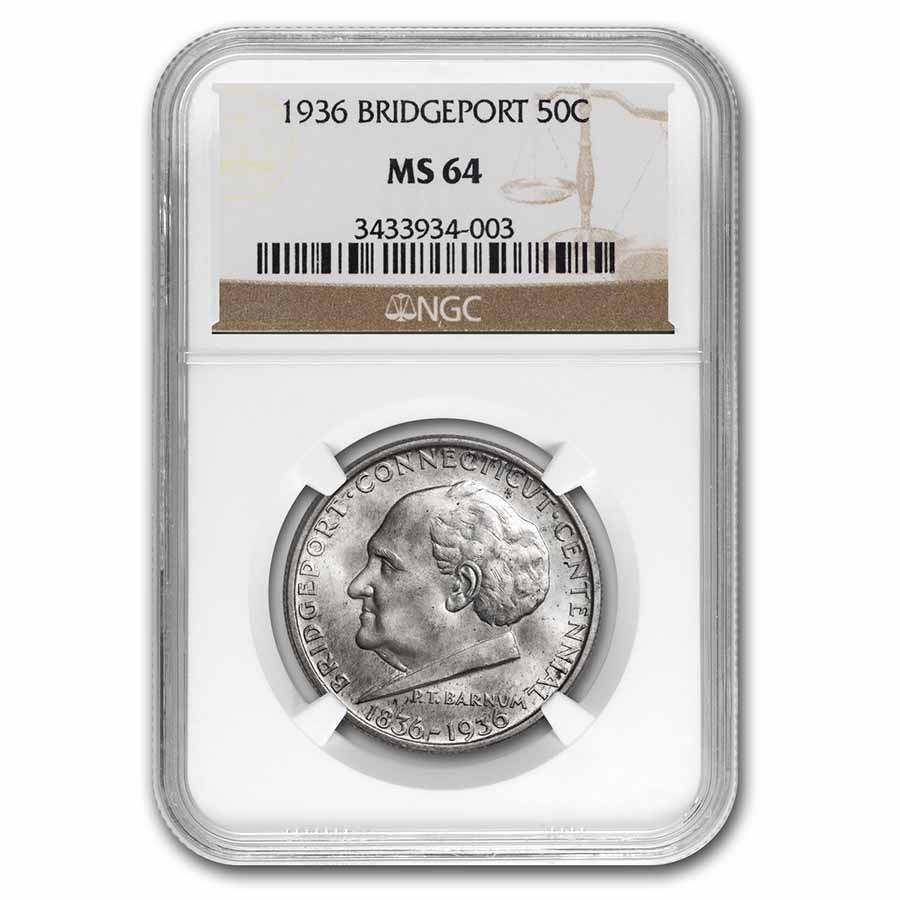 Buy 1936 Bridgeport, Connecticut Half Dollar MS-64 NGC