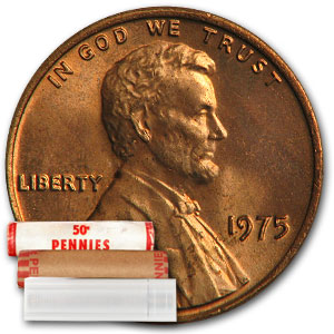Buy 1975 Lincoln Cent 50-Coin Roll BU