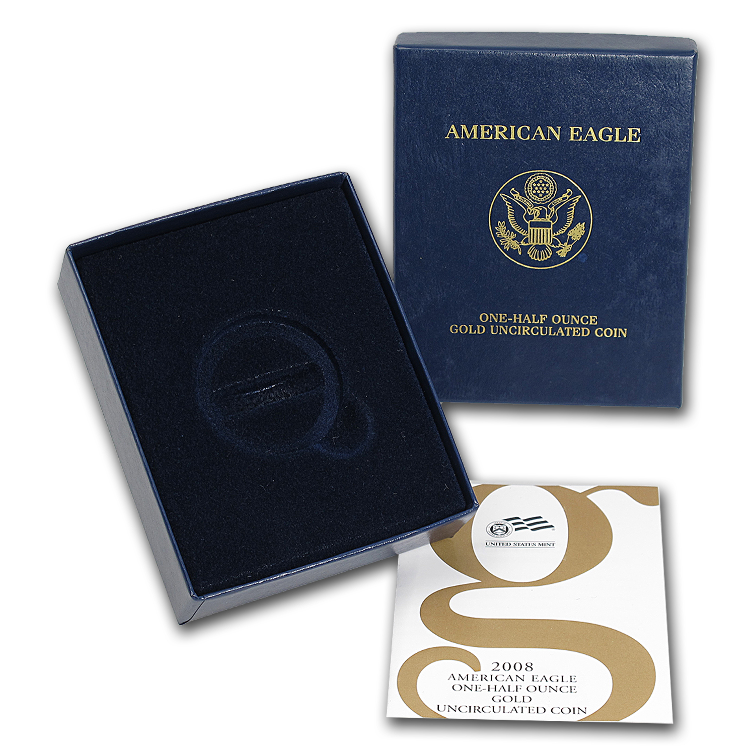 Buy OGP Box & COA - 2008 (W) 1/2 oz Burnished Gold American Eagle