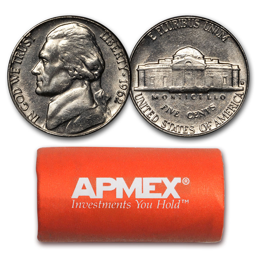 Buy 1962-D Jefferson Nickel 40-Coin Roll BU