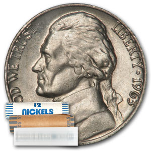 Buy 1963 Jefferson Nickel 40-Coin Roll BU