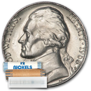 Buy 1968-S Jefferson Nickel 40-Coin Roll BU