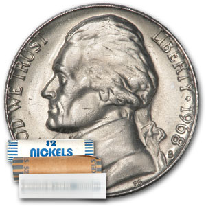 Buy 1968-S Jefferson Nickel 40-Coin Roll BU - Click Image to Close