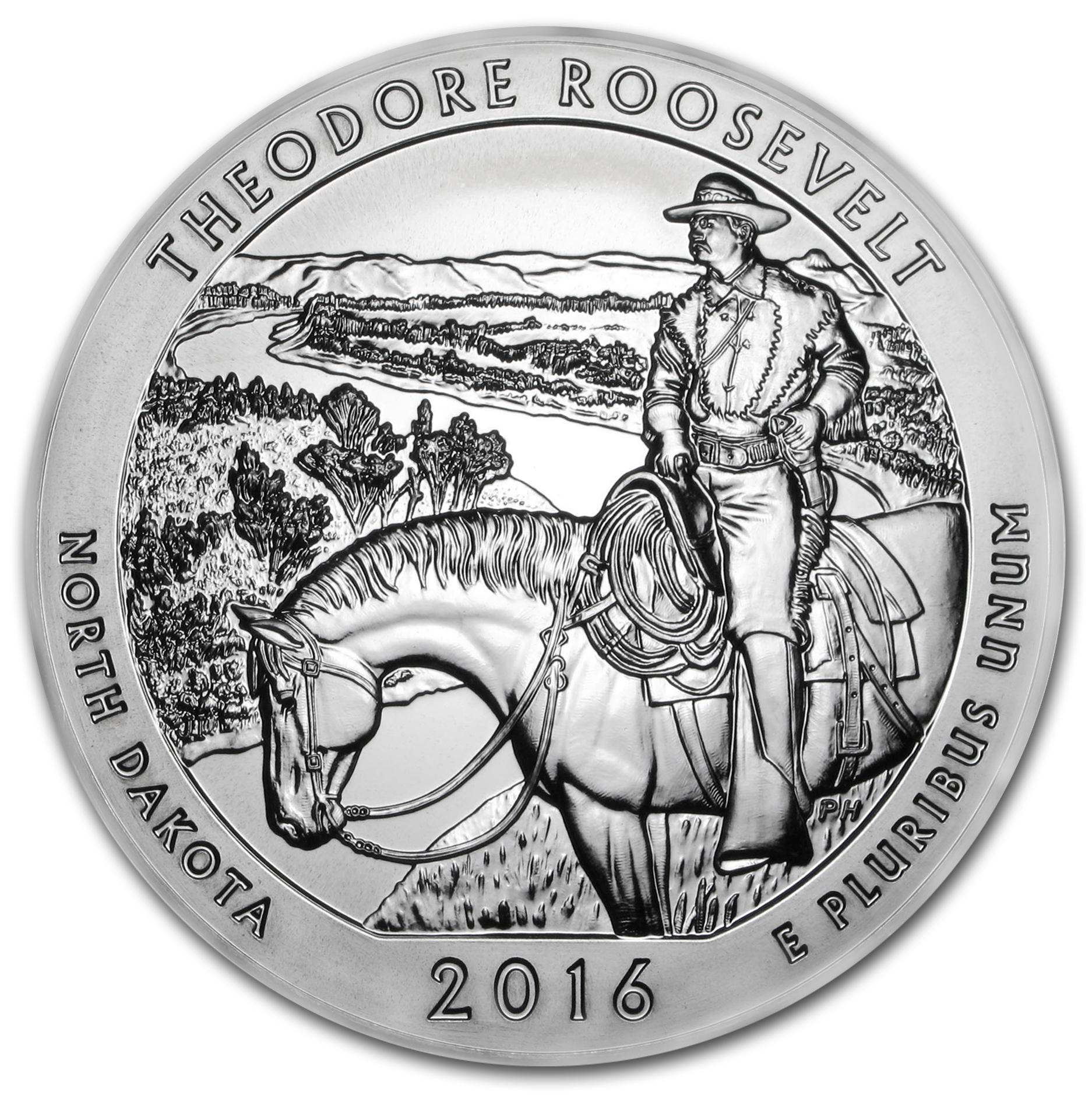 Buy 2016 5 oz Silver ATB Theodore Roosevelt National Park, ND - Click Image to Close