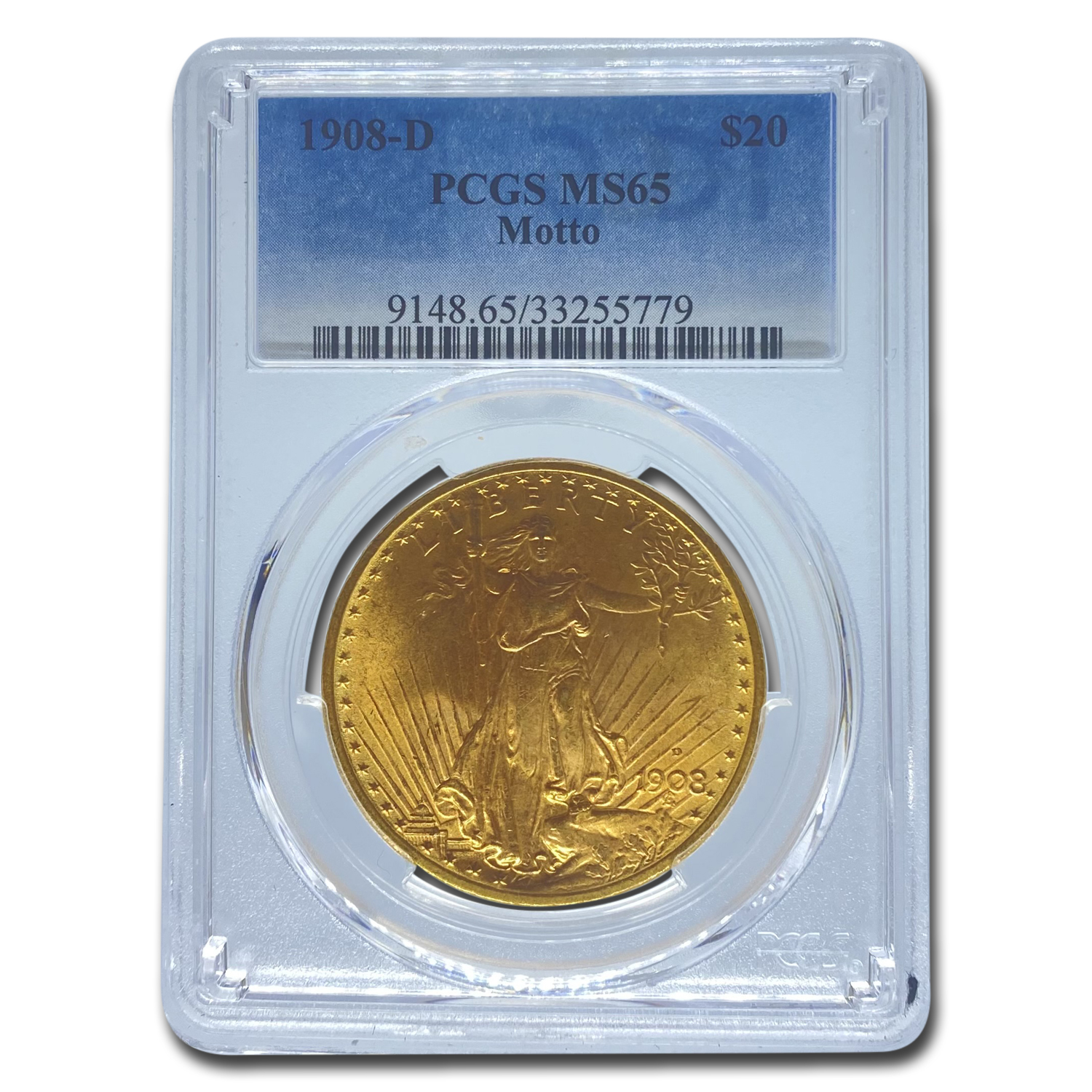 Buy 1908-D $20 Saint-Gaudens Gold w/Motto MS-65 PCGS