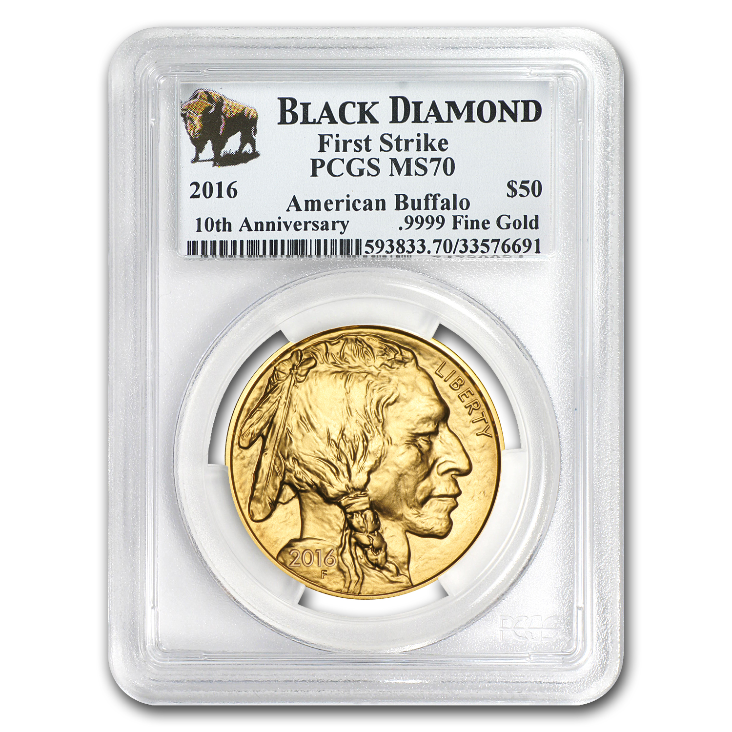 Buy 2016 1 oz Gold Buffalo MS-70 PCGS (FS, Black Diamond)