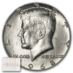 Buy 1968-D Kennedy Half Dollar 20-Coin Roll BU