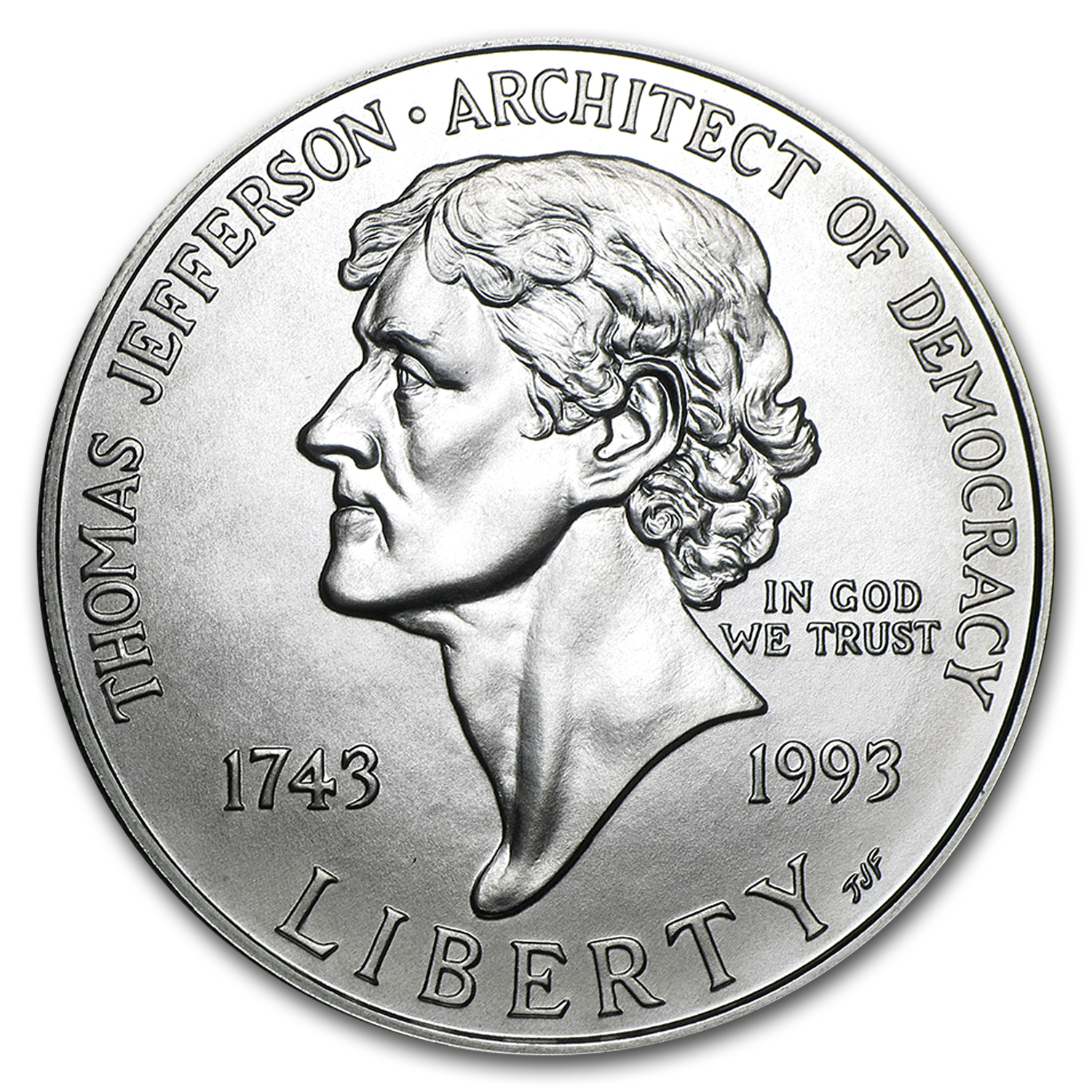 Buy 1993-P Jefferson 250th Anniv $1 Silver Commem BU (Capsule Only)