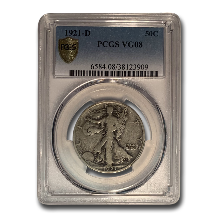 Buy 1921-D Walking Liberty Half Dollar VG-8 PCGS