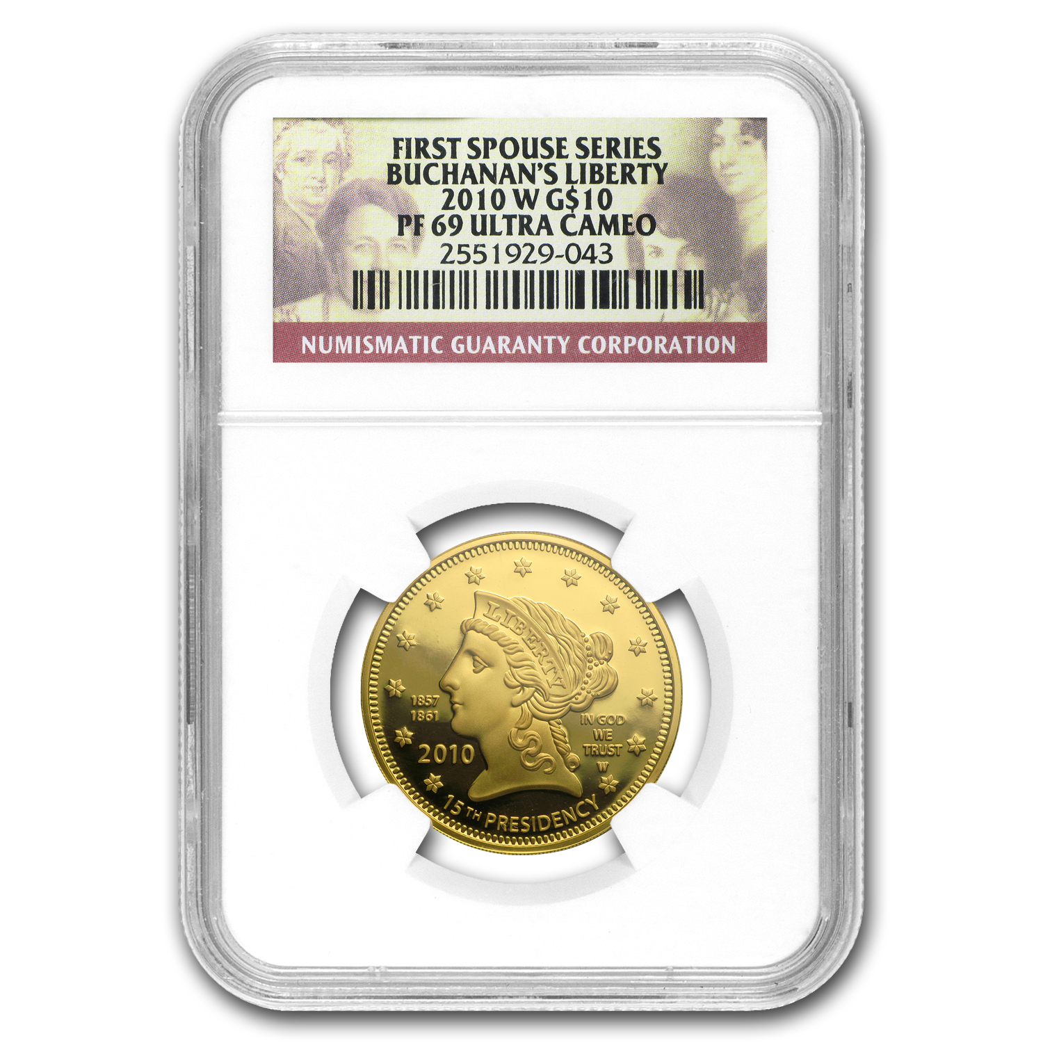 Buy 2010-W 1/2 oz Proof Gold Buchanan's Liberty PF-69 NGC