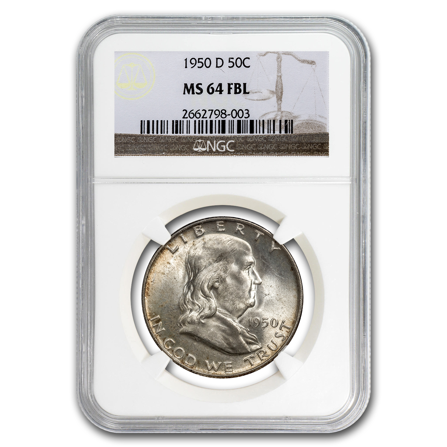 Buy 1950-D Franklin Half Dollar MS-64 NGC (FBL)