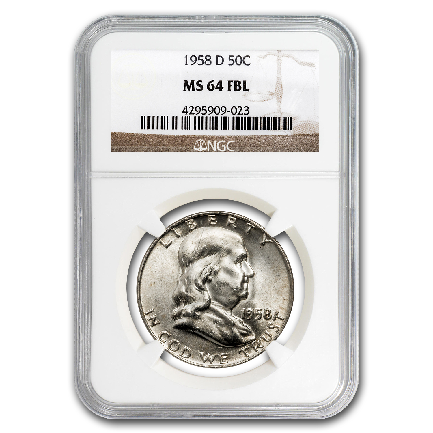 Buy 1958-D Franklin Half Dollar MS-64 NGC (FBL)