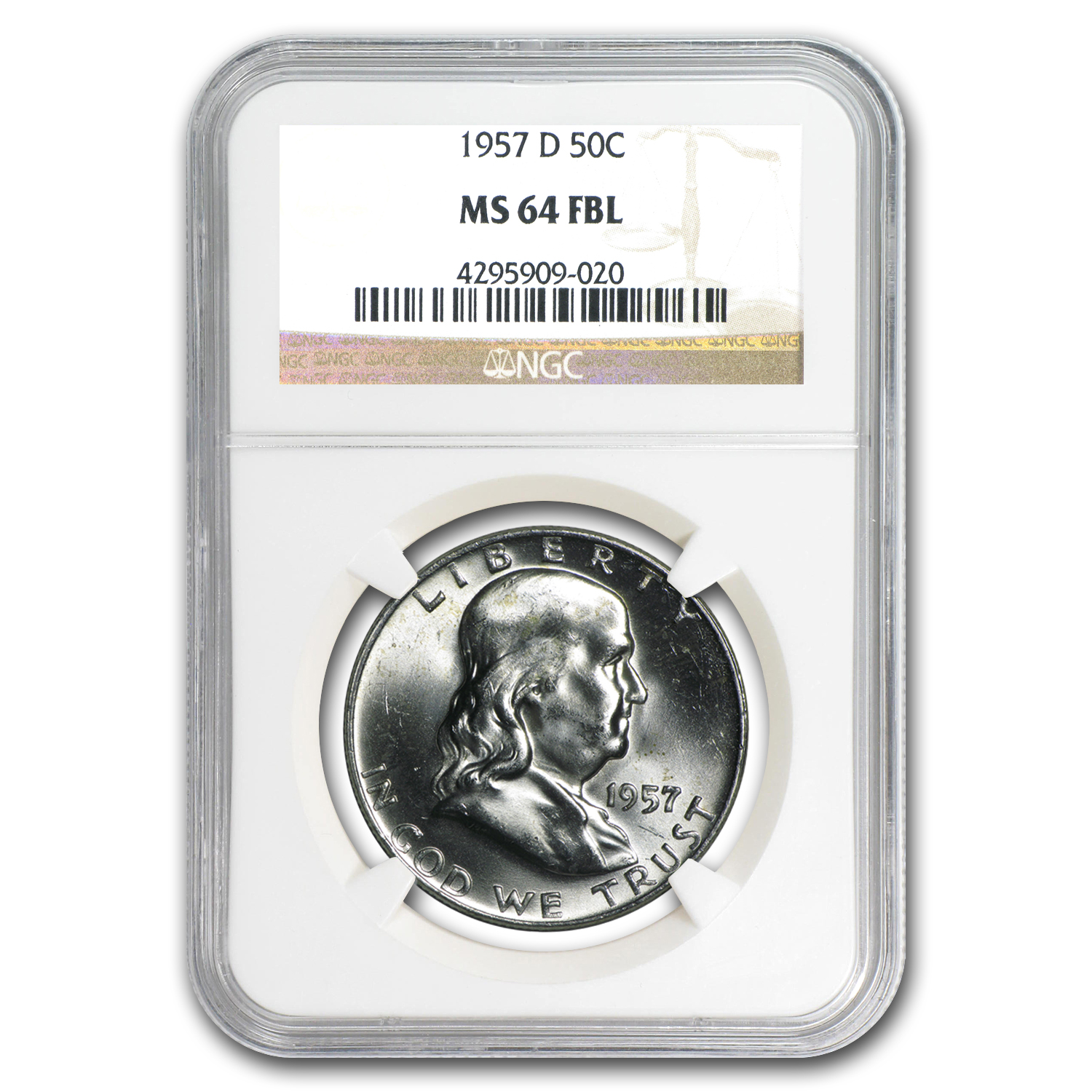 Buy 1957-D Franklin Half Dollar MS-64 NGC (FBL)