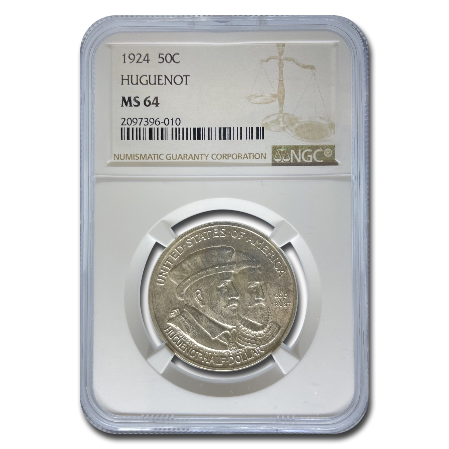 Buy 1924 Huguenot Half Dollar Commem MS-64 NGC - Click Image to Close