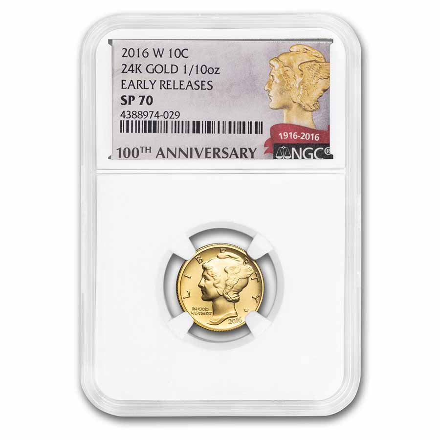 Buy 2016-W 1/10 oz Gold Mercury Dime SP-70 NGC (ER) - Click Image to Close