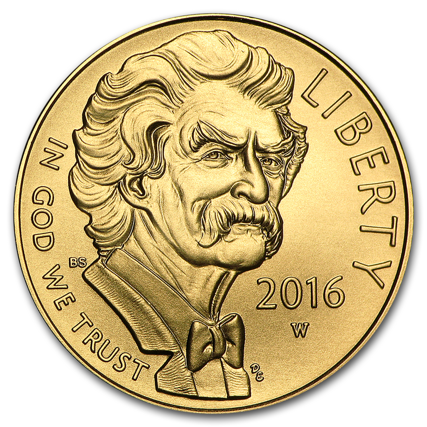 Buy 2016-W Gold $5 Commem Mark Twain BU (w/Box & COA)