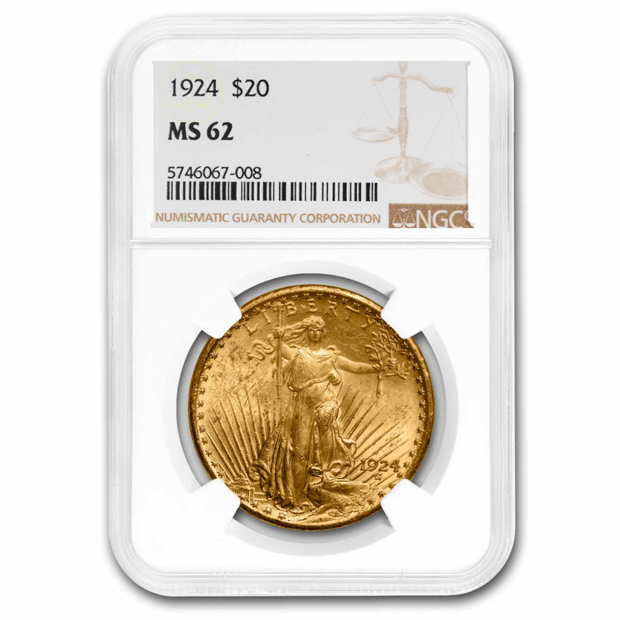 Buy 1924 $20 Saint-Gaudens Gold Double Eagle MS-62 NGC