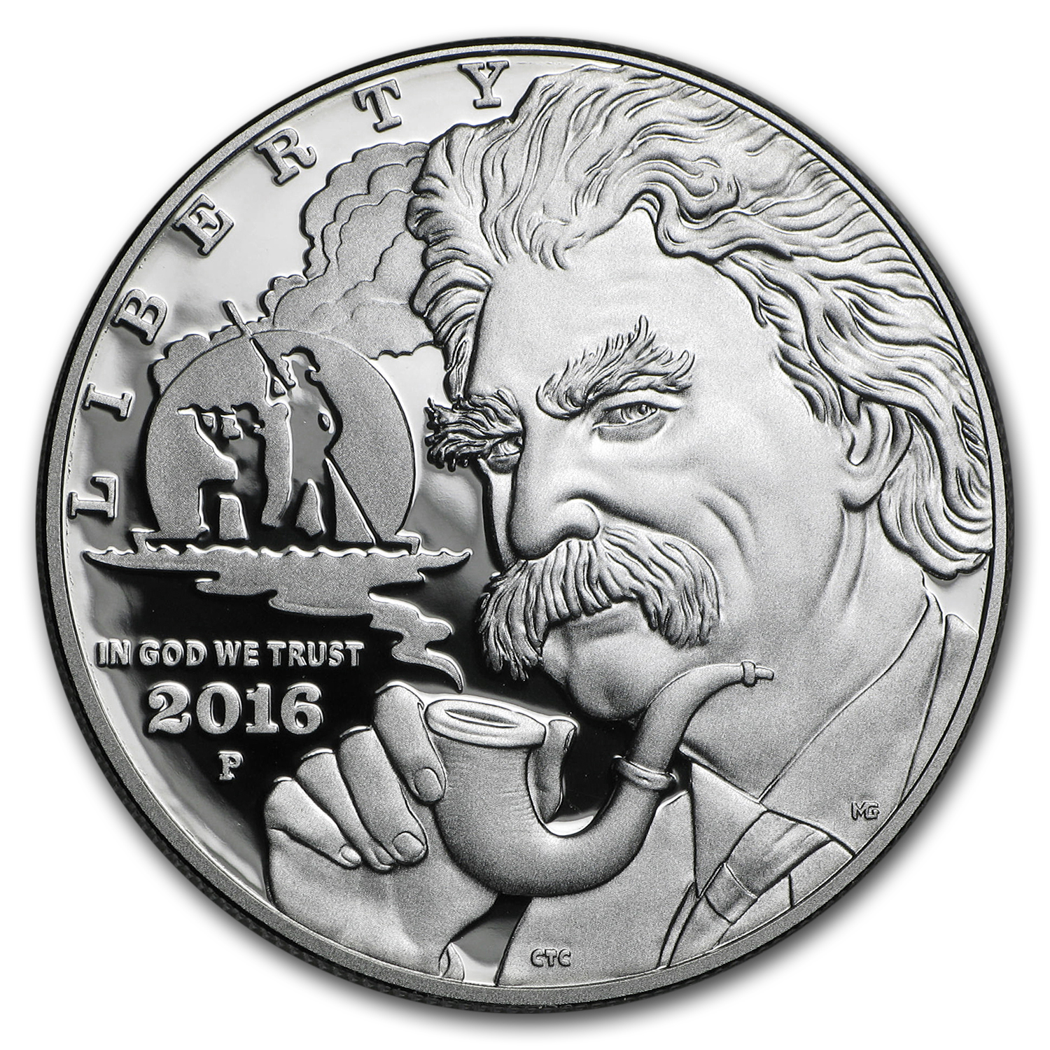 Buy 2016-P Mark Twain $1 Silver Commem Proof (w/Box & COA)