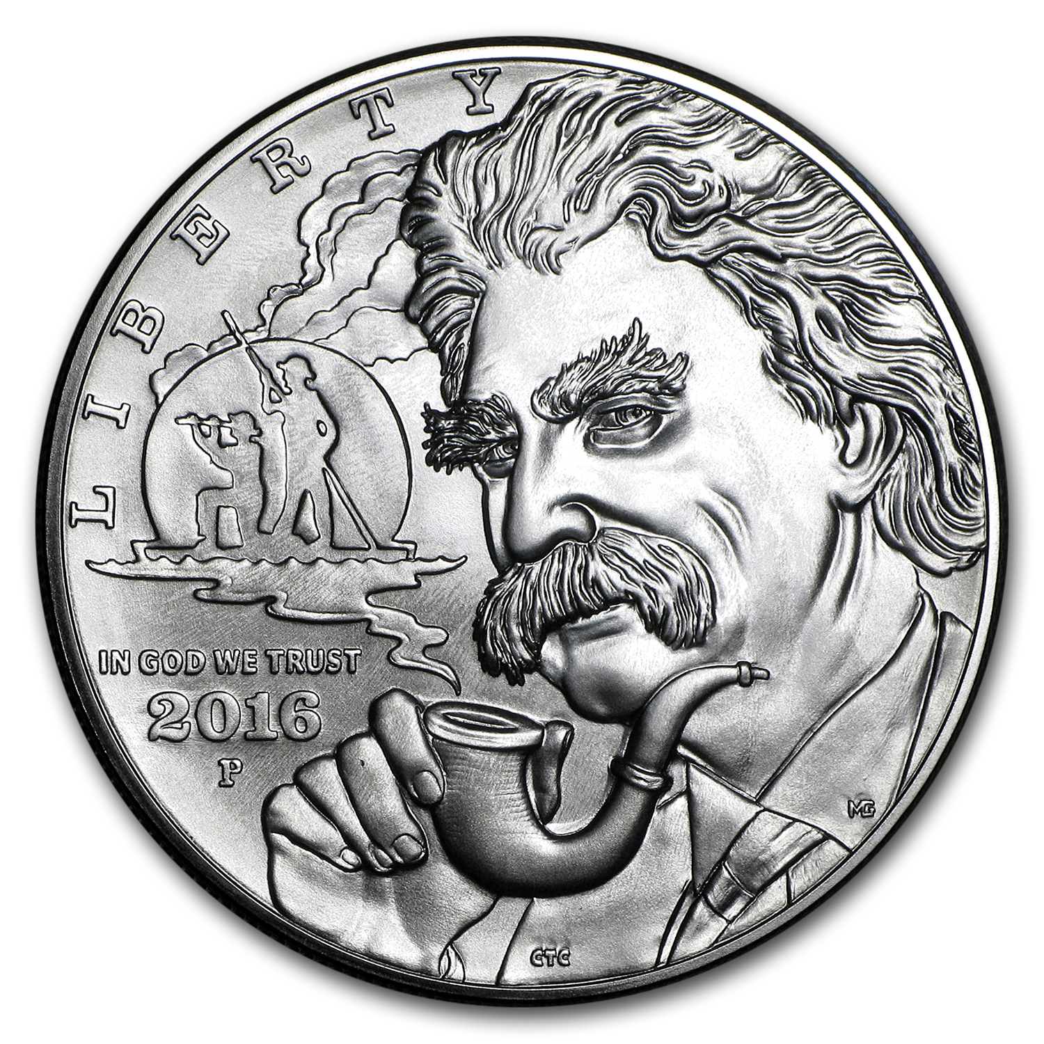 Buy 2016-P Mark Twain $1 Silver Commem BU (w/Box & COA)