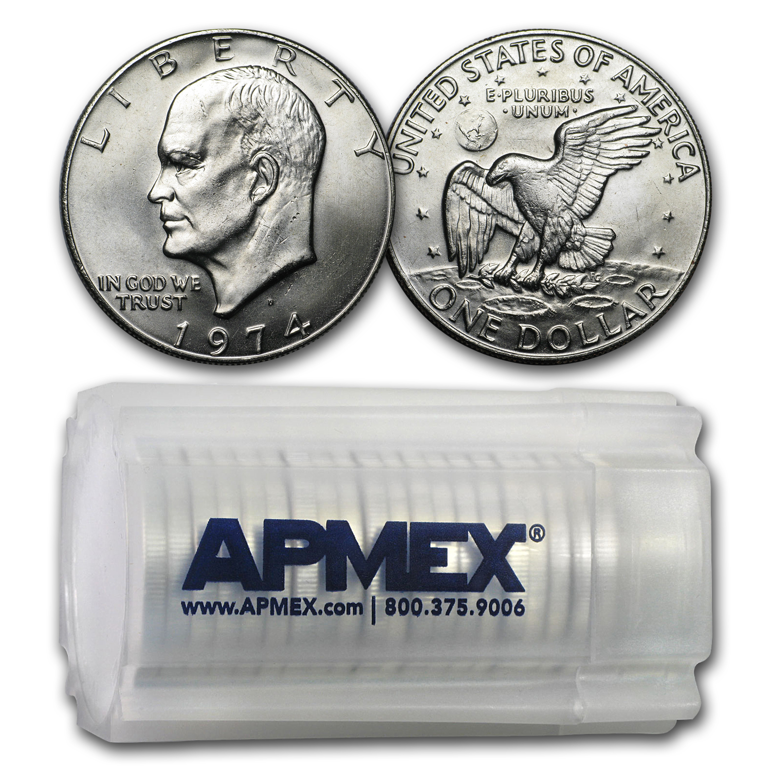 Buy 1974-D Clad Eisenhower Dollars 20-Coin Roll BU